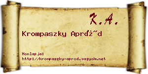 Krompaszky Apród névjegykártya